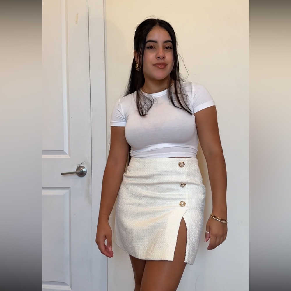 Tweed mini skirt